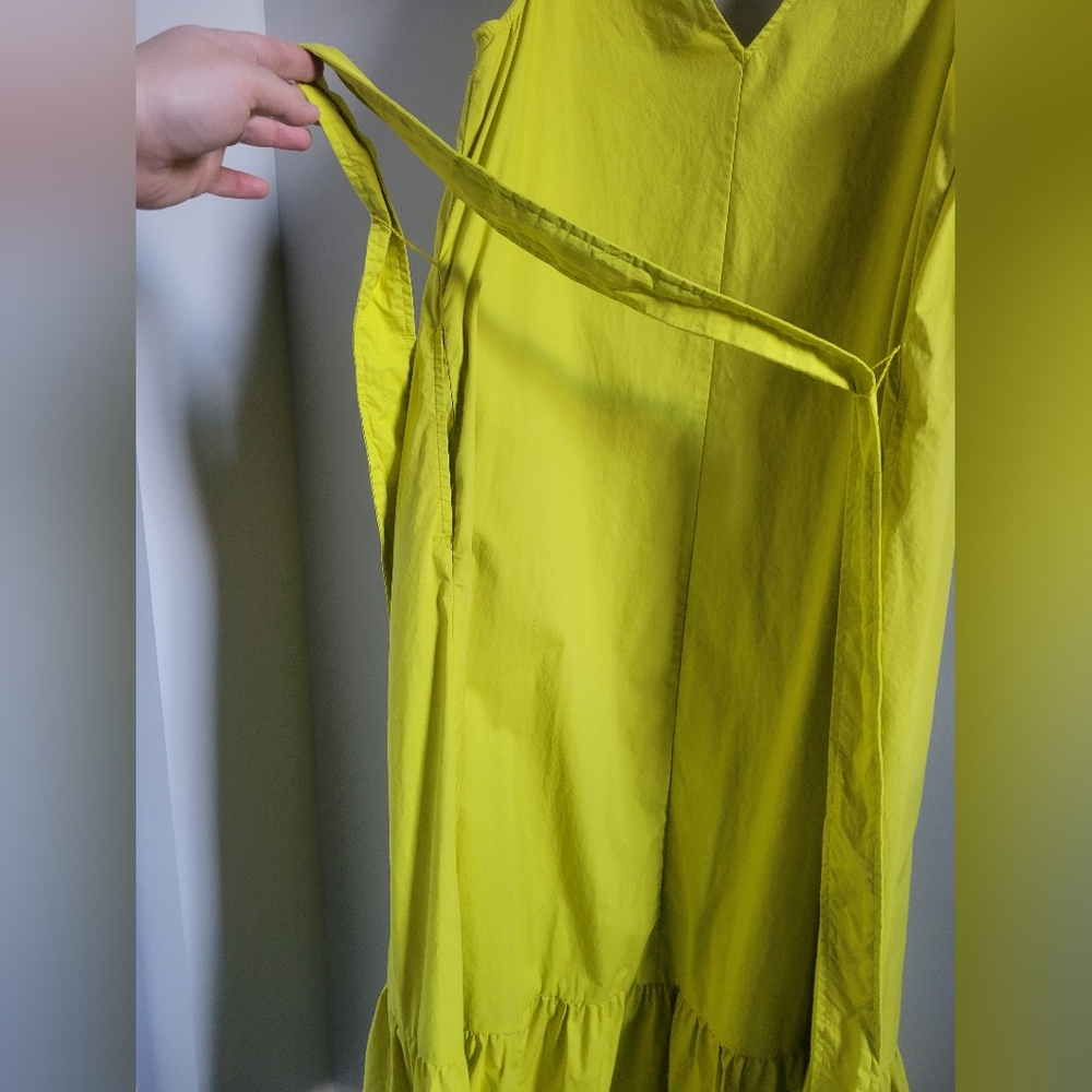 GAP V-Neck Maxi Tank Dress in Sulphur Green Womens Size Medium - Picture 6 of 11